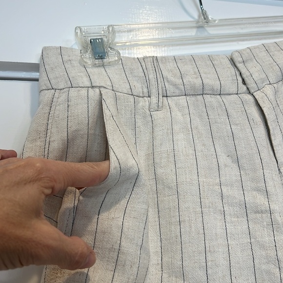 Dear John Cream pin striped Bermudas Tailored Summer Shorts size 27. - Picture 6 of 11